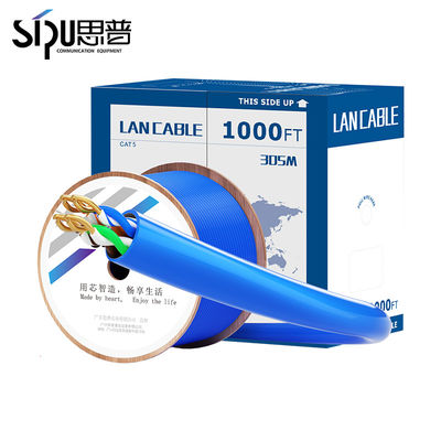 quality Cat5e 1000ft UTP FTP SFTP ทองแดงบริสุทธิ์ 24AWG Network Ethernet LAN Cable factory
